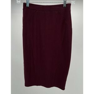 Costa Blanca Burgundy Pencil Skirt Stretch Size XS